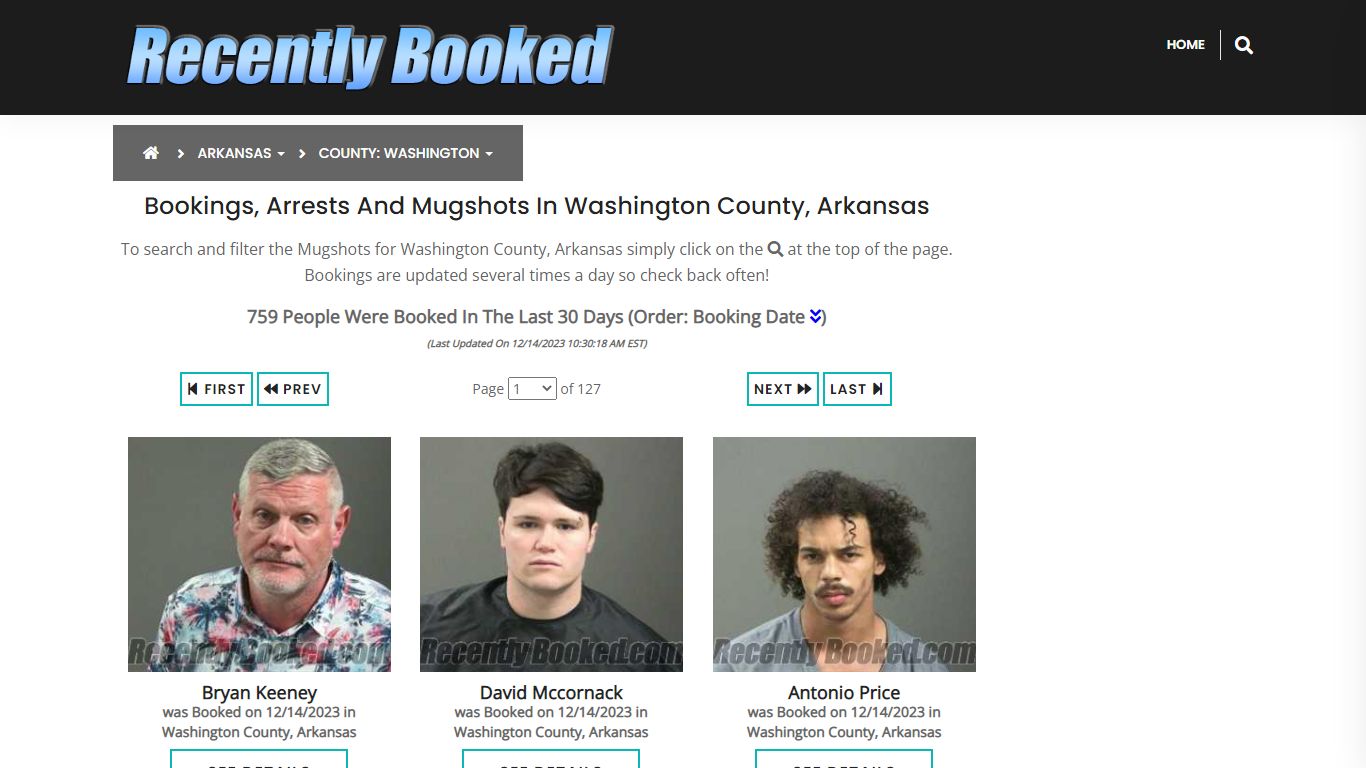 Bookings, Arrests and Mugshots in Washington County, Arkansas